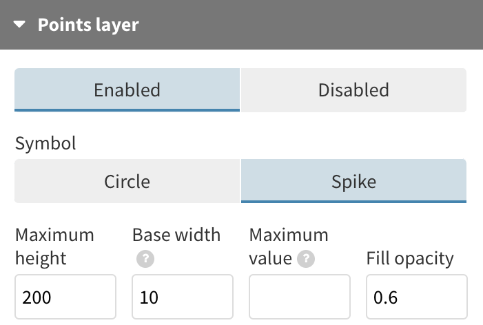 Animated GIF showing the padding settings in the Flourish editor